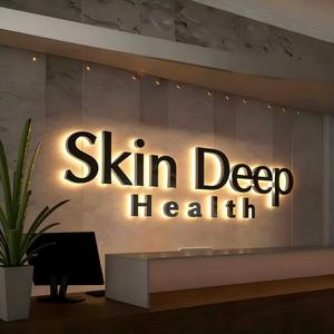 3D Metal <b>Letter</b> Backlit Illuminated Sign Led <b>Light</b> <b>Letters</b> Custom logo LED Illuminated Sign - Product Image 3