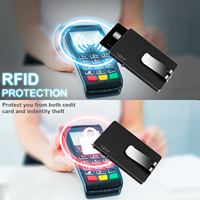 Tempat Kartu Kredit Bisnis Anti RFID dari Aluminium Alloy dengan Penutup Magnetik Tanpa Kancing, Kapasitas 6 Kartu