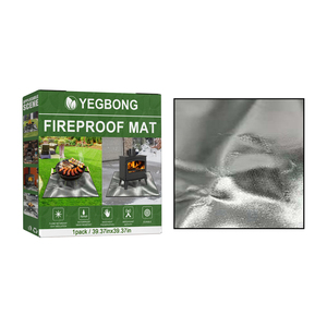 Yegbong esterno argento rettangolare tappetino protettivo ignifugo prato terrazza materiale Barbecue - Product Image 1