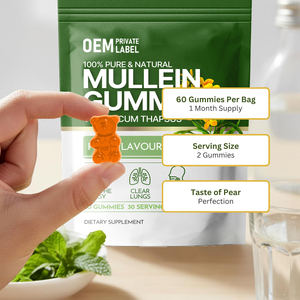 OEM Organik Sığırkuyruğu Yaprağı Jelibonları Akciğer Temizliği ve Detoksu için Akciğer Sağlığı Desteği Sığırkuyruğu Jelibonları - Product Image 3