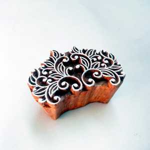 Sello de madera con diseño floral tallado a mano: Bloque de impresión indio - Product Image 3