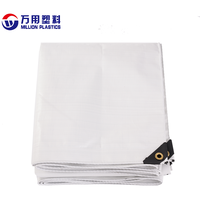 Bâche en PEHD enduit 170 g/m² anti-UV anti-vieillissement pour extérieur, idéale pour abri de volailles, bétail, porcherie, ferme, blanc