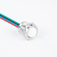 Luz Indicadora LED Multicolor HUSA de 22 mm con Clasificación IP65, 48 V, Metálica, con Cable de 150 mm, Vida Útil de 50000 Horas