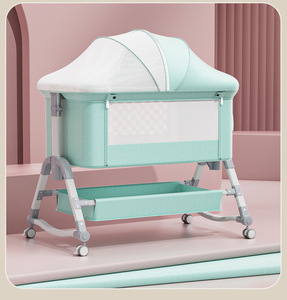 <span class=keywords><strong>Cuna</strong></span> Multifuncional de Metal para Bebés, <span class=keywords><strong>Cuna</strong></span> <span class=keywords><strong>Colecho</strong></span> para Niños Pequeños, <span class=keywords><strong>Cuna</strong></span> para Recién Nacidos con Ruedas para Dormitorio y Uso Hospitalario - Product Image 2