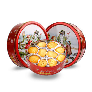 Biscotti Danesi al Burro Natalizi in Lattina da 250g, Biscotti Salati Rotondi OEM - Product Image 2