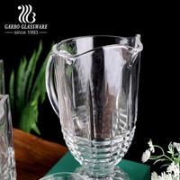 Ensemble de carafe en verre pour eau, jus et lait, design diamant, 7 pièces, 1,2 L, avec gobelet