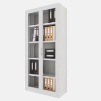 Armoire de bureau en acier, classeur métallique haut de gamme avec étagères réglables, portes vitrées, organisateur de documents sécurisé, unité durable