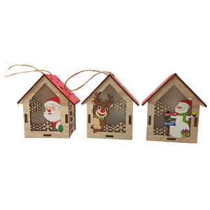 <span class=keywords><strong>Chalet</strong></span> en bois écologique du <span class=keywords><strong>nouvel</strong></span> <span class=keywords><strong>an</strong></span> décorations de noël ornements de fenêtre de maison de noël lumineux pour les enseignes murales en bois - Product Image 4