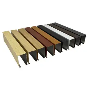 Customized Profiles Aluminum 6063 T5 Powder Coating Wood Grain Aluminium Square Tube Profile For Furniture Decoration