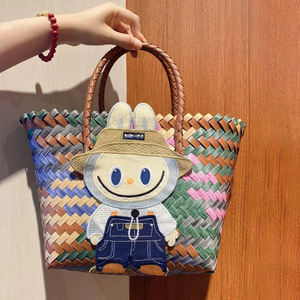 Bolsos De Mujer, <span class=keywords><strong>bolso</strong></span> Vintage hecho a mano, tejido De bambú, verano, <span class=keywords><strong>bolso</strong></span> De playa para mujer, <span class=keywords><strong>bolso</strong></span> De hombro De dibujos animados - Product Image 3