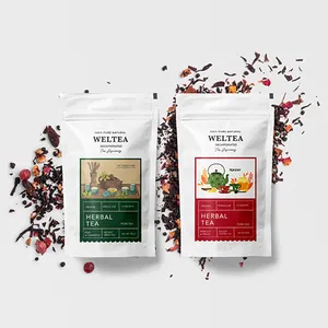 custom logo tea pouch packaging zip lock stand up pouch doypack coffee aluminum foil resealable herbal mylar bag