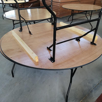Table et Chaises de Banquet Pliantes Rondes en Bois Haut de Gamme pour Mariages, Banquets, Événements – Mobilier de Restauration Gain de Place