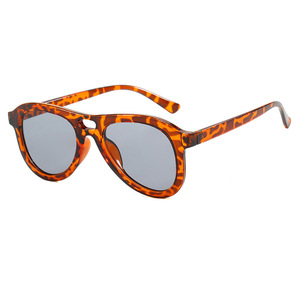 Lunettes de soleil vintage pour femmes 2026, vente en gros, logo personnalisé, motif léopard, rétro, double pont, protection UV400 - Product Image 3