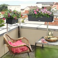 Jardinière de légumes décorative moderne bon marché traditionnelle en rotin rectangulaire pour balcon