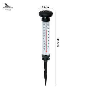 Solar Outdoor Lawn Lamp With Thermometer Warm <b>Light</b> Garden Ground <b>Plug</b> Lamp Waterproof For Yard Patio Decor - Product Image 4
