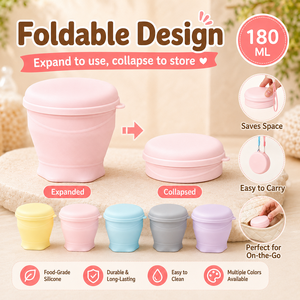 Gobelet de voyage pliable en silicone YMS avec logo personnalisé, anti-fuite, sans BPA, design moderne, compatible micro-ondes, pour le camping en plein air - Product Image 4