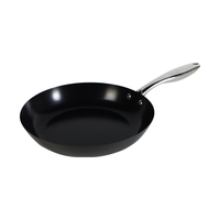 Set Panci Masak Dapur Label Pribadi OEM Anti Lengket 5 Buah, Wajan Goreng & Wok Penggorengan dari Baja Karbon dengan Gagang Stainless Steel