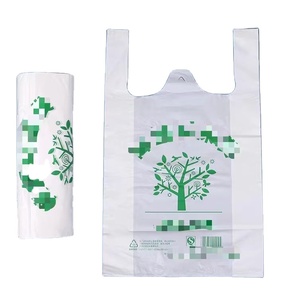 ถุงเสื้อยืดพิมพ์โลโก้ตามสั่ง ทำจาก HDPE รีไซเคิลได้ สีสันสดใส ผลิตจากวัสดุชีวภาพ สำหรับใส่ของชำ - Product Image 2