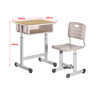 Table et chaise d'école sans formaldéhyde, ensemble moderne pour enfants, grande quantité en stock pour les écoles