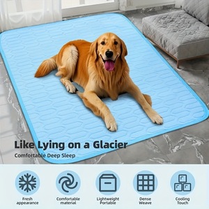 Tapis rafraîchissant pour animaux de compagnie OEM, auto-refroidissant, en soie glacée, respirant, durable, lavable, léger et portable pour l'été - Product Image 4