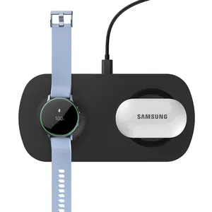 Design 2 em 1 para samsung galaxy s21, carregador ultra wireless para galaxy watch active gear, esportes