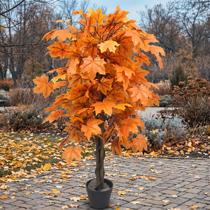 <span class=keywords><strong>Albero</strong></span> di Acero Artificiale da 1,2 m con Foglie Autunnali Arancioni, Pianta in Vaso per Decorazioni Stagionali, Halloween e Ringraziamento - Product Image 4