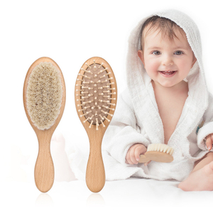 Brosse à cheveux pour bébé en <span class=keywords><strong>bois</strong></span> avec logo personnalisé, brosse à cheveux pour enfants, brosse à cheveux pour massage, mini brosse à cheveux pour nouveau-né, <span class=keywords><strong>peigne</strong></span> pour bébé, ensemble cadeau pour bébé - Product Image 5