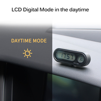 K02 jam layar LED mobil, layar Digital LCD & tampilan temperatur elektronik jam termometer
