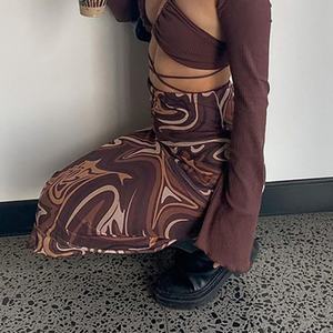 กระโปรงแฟชั่นสไตล์อเมริกันเรโทรสำหรับผู้หญิง เซ็กซี่ ทรงเข้ารูป พิมพ์ลาย เอวสูง คลุมสะโพก ยาวครึ่งตัว - Product Image 3