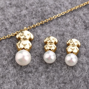 Solicite el Catálogo: Joyería Española, Conjunto de <span class=keywords><strong>Pendientes</strong></span> y Collar de <span class=keywords><strong>Oso</strong></span>, Joyería para Mujer, Joyería de Alta Calidad, Joyería de Animales, Perro Dorado - Product Image 5