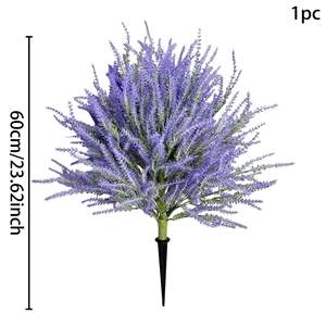 Ramas de Trigo de Plástico Artificial con Lavanda Flocada, Estilo Pastoral, Plantas Artificiales para Decoración de Bodas, Hogar y Fiestas, Ramo de Flores - Product Image 4
