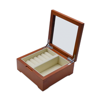 Boîte à bijoux en bois de rose moderne, écologique et luxueuse, personnalisée, avec miroir en verre, pour les cadeaux de mariage des couples