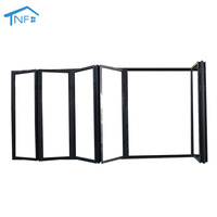 Cloison en verre pliante sans cadre en aluminium sur mesure, porte coulissante panoramique extérieure, porte accordéon moderne pliable