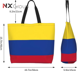 Sacs de courses fourre-tout avec drapeau national colombien, cadeau souvenir pour les supporters de football en gros - Product Image 2