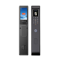 Serrure Intelligente ZJ-A10 pour la Maison avec Reconnaissance Faciale, Empreinte Digitale, RFID, Mot de Passe, Carte, Contrôle par Application, Stockage sur Carte Mémoire Cloud, WiFi, Application TUYA, Bois