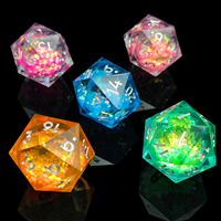 Magnifiques dés de jeu de table polyédriques D20 à 20 faces, faits à la main en résine, à noyau liquide et à bords tranchants, pour D&D et RPG