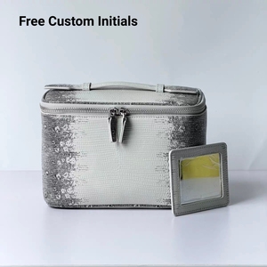 Personalised Latest New Fashionable Large <strong>Makeup</strong> Cosmetic <strong>Bag</strong> Lizard Pattern Multi-Functional Toiletry <strong>Bag</strong> <strong>with</strong> Handle for Women - Product Image 1