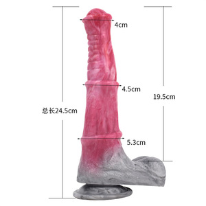Egzotik Canavar Silikon Kalıp Gerçekçi Geri Çekilebilir Sahte Penis Yapay Penis Vibratör Yumuşak Kadın Su Geçirmez 50dB Titreşimli 24.5cm - Product Image 2