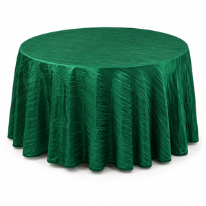 Crinkle Taffeta Wedding <b>Tablecloth</b> Textured Polyester Table Linen for Banquet Venues and Event Decor - Product Image 1
