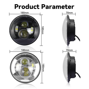 Faro LED Rotondo JHS da 7 Pollici H6024, Proiettore Sigillato per Moto, Jeep Wrangler, Harley Davidson e Fuoristrada - Product Image 2