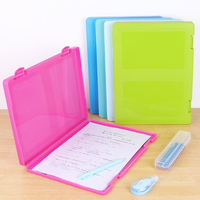 Carpeta de Archivos de Plástico A4 YUZMEI, Portapapeles con Clip, Caja de Almacenamiento de Papel para Cartas, Carpeta de Presentación con Clip