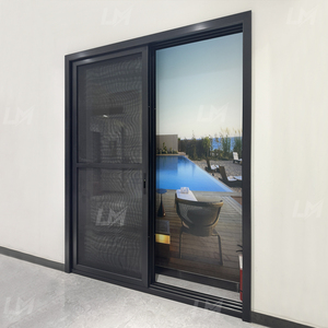 Porte coulissante moderne en alliage d'aluminium, insonorisée, étanche, avec moustiquaire extérieure en verre - Product Image 1