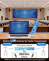 Émetteur et récepteur sans fil 328FT/100M 4K 1080P 60Hz Plug & Play Adaptateur d'extension double bande 5G pour PC/ordinateur portable TV