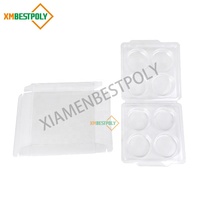 Boîte de présentation transparente à 4 cavités pour macarons PET Emballage personnalisé pour biscuits avec insertion Récipients à biscuits professionnels