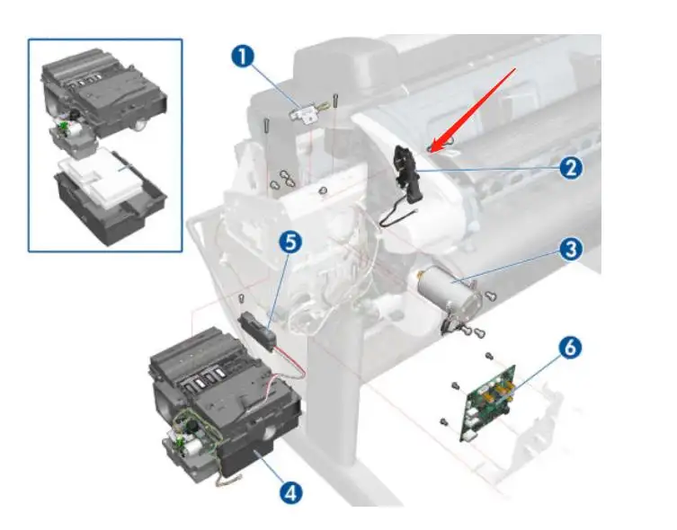 Solenoide da penna a carta (PPS)-per la serie di stampanti DesignJet T1100/T610 /T790/T2300/T5400 Q5669-67807