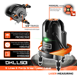 DEKO LL58G SET2 5 Dòng 6 Điểm <span class=keywords><strong>Laser</strong></span> Xanh Tự Cân Bằng Ngang & Dọc 360 Độ Nghiêng <span class=keywords><strong>Laser</strong></span> - Product Image 3