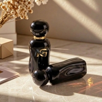 Flacon de parfum en verre noir brillant de style arabe de 30 ml, vide, cadeau de mariage, rechargeable, personnalisable, emballage de flacon de parfum