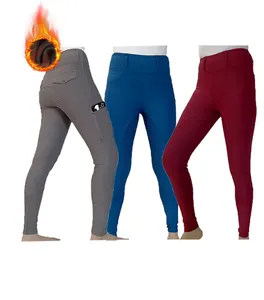 Women Winter Breeches Riding Fleece Equestrian Full Seat Females Horse Riding Jodhpurs Tights