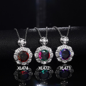 Collar con colgante de piedra de colores degradados para mujer, cadena elegante para clavícula, regalo de joyería de moda - Product Image 1