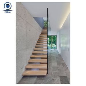 Escalier flottant industriel-boulons exposés, cadre en acier <span class=keywords><strong>brut</strong></span>, convient aux intérieurs de loft et de studio - Product Image 2